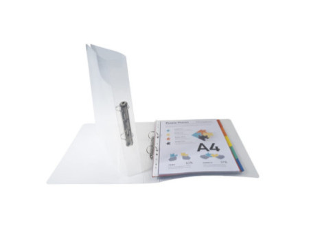 EXACOMPTA Classeur semi-rigide PP, 2 anneaux, A4+, cristal