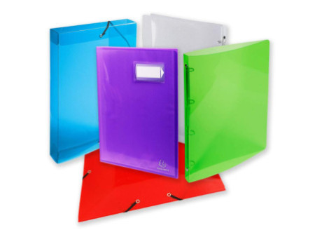 EXACOMPTA Classeur semi-rigide PP, 2 anneaux, A4+, cristal
