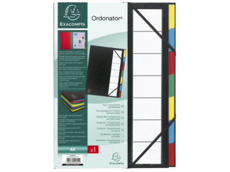 EXACOMPTA Trieur Harmonika, PP, 7 compartiments, noir