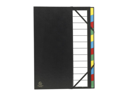 EXACOMPTA Trieur Harmonika, PP, 12 compartiments, noir