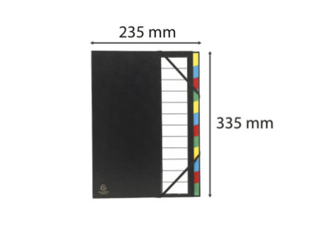 EXACOMPTA Trieur Harmonika, PP, 12 compartiments, noir