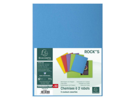 EXACOMPTA Chemise à rabats ROCK'S, A4, 210 g/m2, assorti