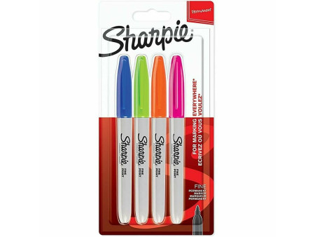 Sharpie Marqueur permanent FINE 'Fun', blister de 4
