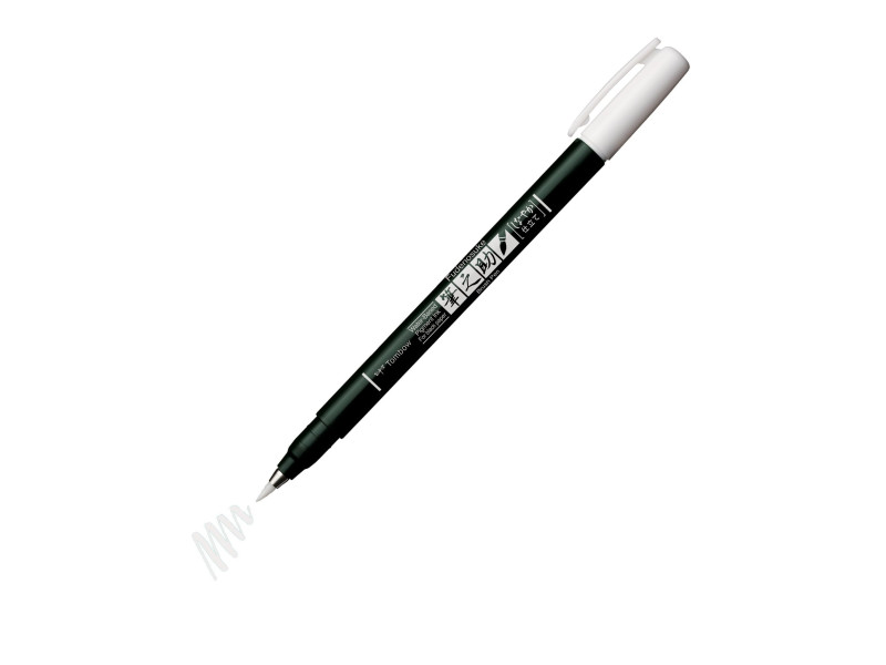 Tombow Stylo de calligraphie Fudenosuke Pastel, blanc