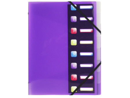 EXACOMPTA Trieur Crystal Colours, PP, 8 compartiments