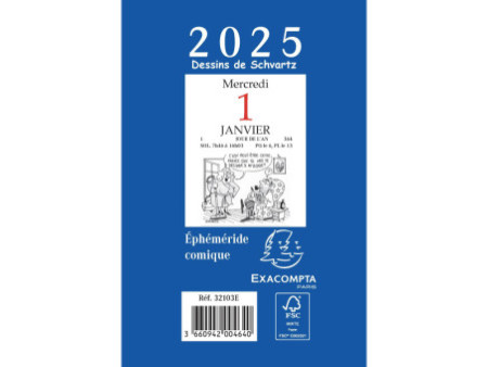 EXACOMPTA Bloc éphémeride comique, 2026, 65 x 97 mm