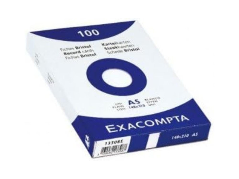 EXACOMPTA Fiches bristol, A5, ligné, jaune