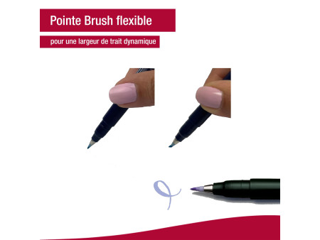 Tombow Stylo de calligraphie Fudenosuke Pastel, blanc