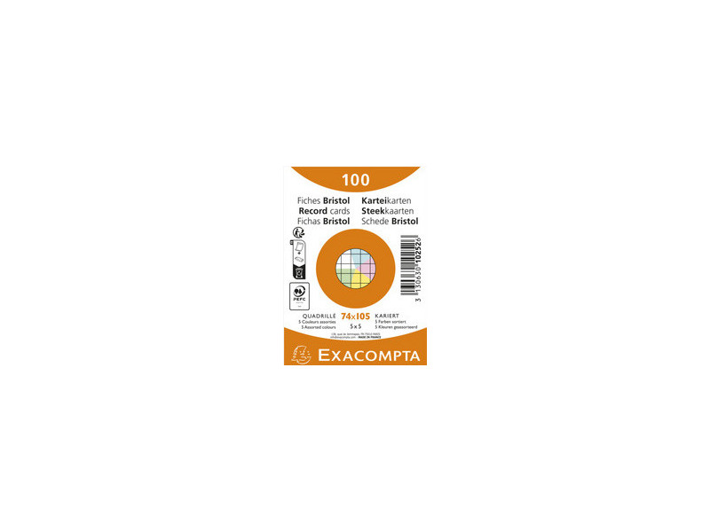 EXACOMPTA Fiches bristol, A7, uni, blanc