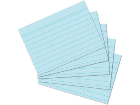 EXACOMPTA Fiches bristol, A7, ligné, bleu azur