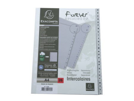 EXACOMPTA Intercalaires en plastique, A-Z, A4, 26 touches