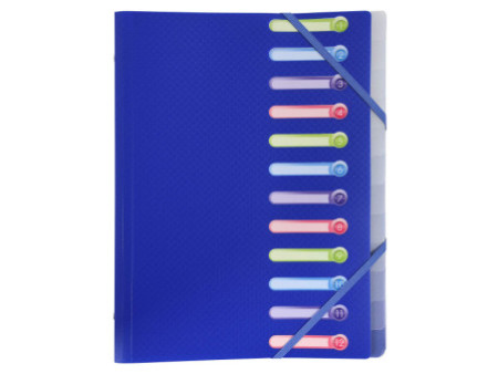 EXACOMPTA Trieur, A4, PP, 12 compartiments, assorti