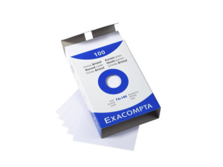 EXACOMPTA Fiches bristol, 100 x 150 mm, uni, blanc