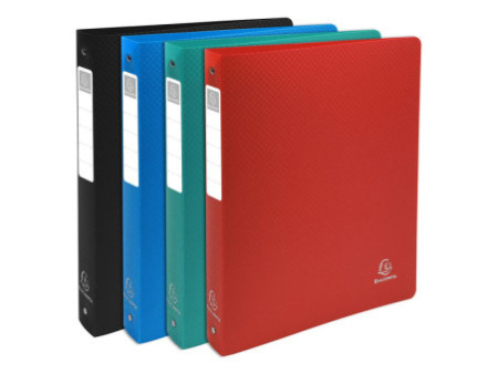 EXACOMPTA Classeur rigide Opaque, PP, A4, 4 anneaux, assorti
