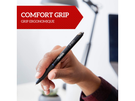 Sharpie Stylo encre gel S-GEL, 0,7 mm, bleu, blister de 3