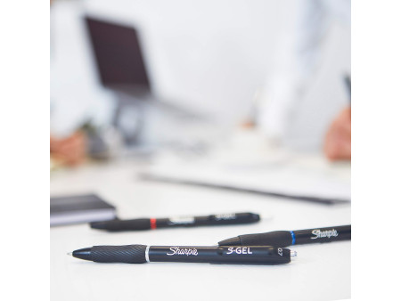 Sharpie Stylo encre gel S-GEL, 0,7 mm, bleu, blister de 3