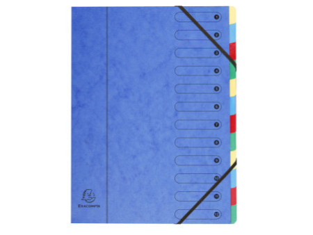 EXACOMPTA Trieur Harmonika, carton, 12 compartiments,assorti