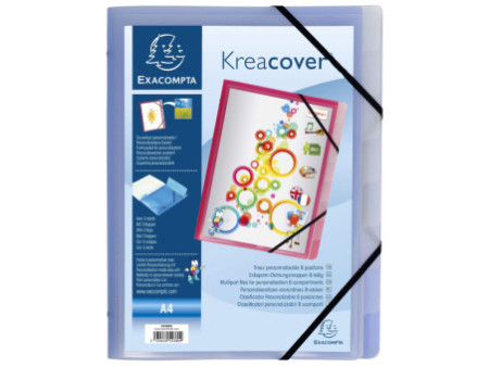 EXACOMPTA Trieur Kreacover, PP, A4, 8 compartiments, assorti