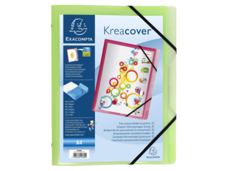 EXACOMPTA Trieur Kreacover, PP, A4, 8 compartiments, assorti