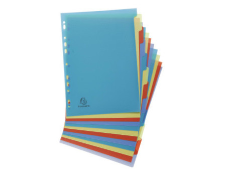 EXACOMPTA Intercalaires en plastique, uni, A4, 12 touches
