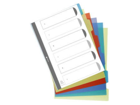 EXACOMPTA Intercalaires en plastique, uni, A4, 6 touches