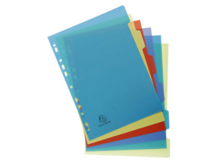 EXACOMPTA Intercalaires en plastique, uni, A4, 6 touches