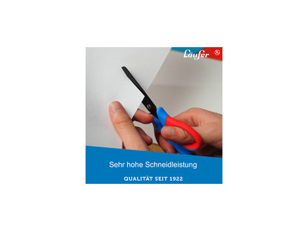 Läufer Ciseaux de bricolage ergonomiques,L: 130mm,bleu/rouge
