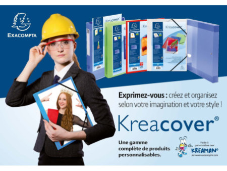 EXACOMPTA Chemise à élastiques Kreacover, A4, PP, blanc