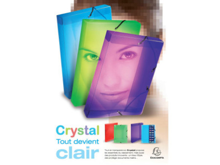 EXACOMPTA Boîte de classement Crystal, PP, 25 mm, cristal