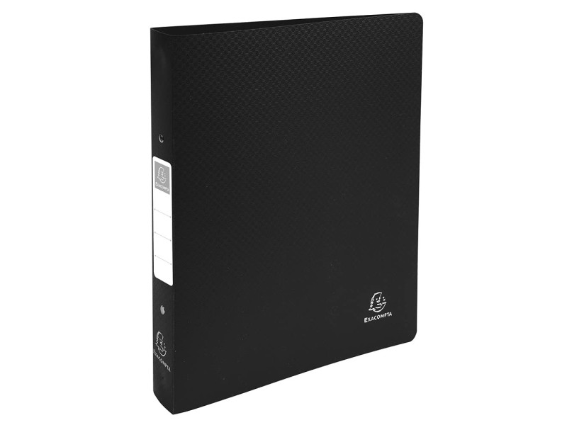 EXACOMPTA Classeur rigide Opaque, PP, A4, 2 anneaux, noir