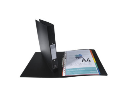 EXACOMPTA Classeur rigide Opaque, PP, A4, 2 anneaux, noir