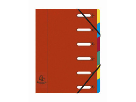 EXACOMPTA Trieur Harmonika, carton, 6 compartiments, assorti