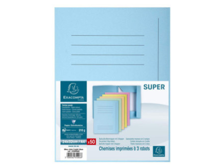 EXACOMPTA Chemise imprimée SUPER, A4, bleu clair