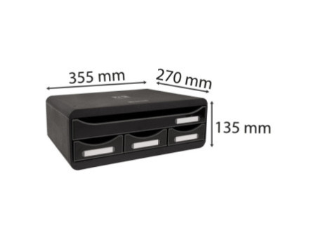 EXACOMPTA Module de classement TOOLBOX MINI, 4 tiroirs, noir