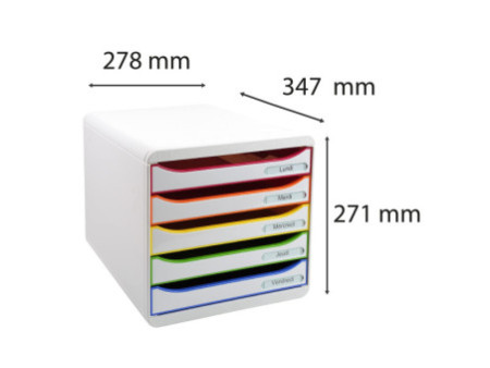 EXACOMPTA Module de classement BIG-BOX PLUS, 5 tiroirs,