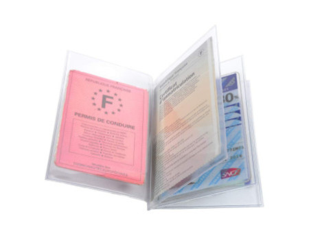 EXACOMPTA Etui de protection, PVC, 4 volets, 88 x 138 mm
