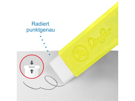 Läufer Gomme en plastique Pocket 2, jaune