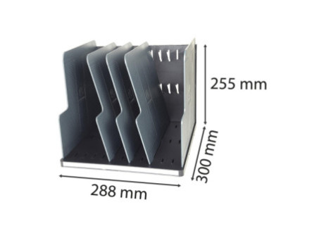 EXACOMPTA Trieur vertical MODULOTOP, 4 divisions, noir/gris