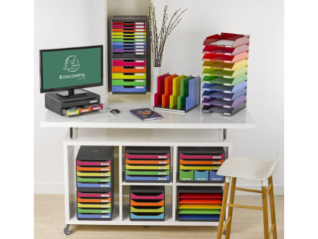 EXACOMPTA Trieur vertical MODULOTOP, 4 divisions, noir/gris