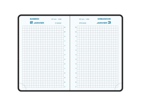 EXACOMPTA Agenda de poche Journal 13 Quadrillé 2026, assorti