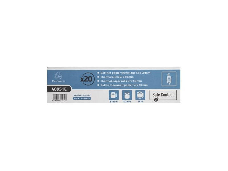 EXACOMPTA Bobine thermique Safecontact, 57 mm x 18 m, gris-