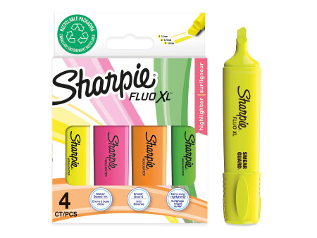 Sharpie Surligneur FLUO XL, blister de 4, assorti