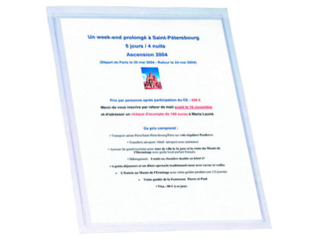 EXACOMPTA Pochette adhésive, A4, cristal transparent