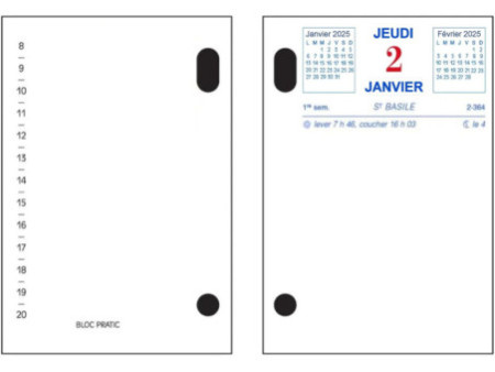 Exacompta Bloc de bureau Bloc-Pratic, 2026, date à droite