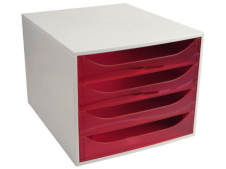 EXACOMPTA Module de classement ECOBOX, 4 tiroirs, gris/