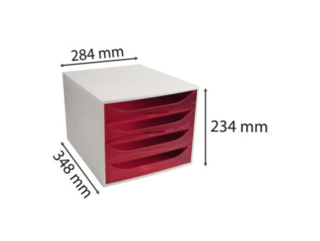 EXACOMPTA Module de classement ECOBOX, 4 tiroirs, gris/