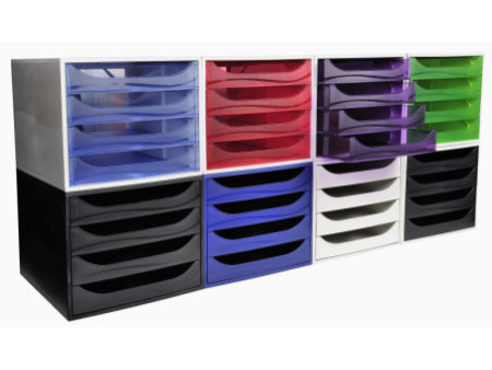 EXACOMPTA Module de classement ECOBOX, 4 tiroirs, gris/