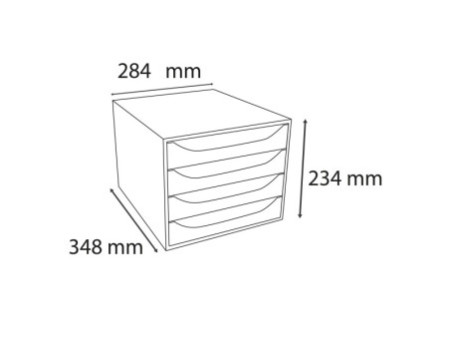 EXACOMPTA Module de classement ECOBOX, 4 tiroirs, gris/