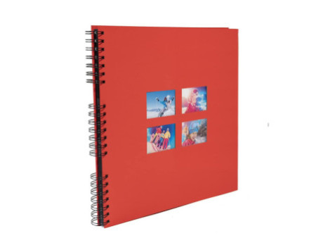 EXACOMPTA Album photos à spirales MILANO 320 x 320 mm, rouge