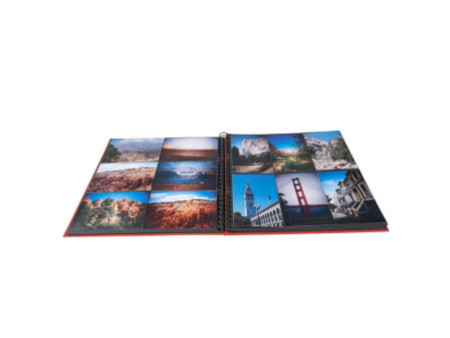 EXACOMPTA Album photos à spirales MILANO 320 x 320 mm, rouge